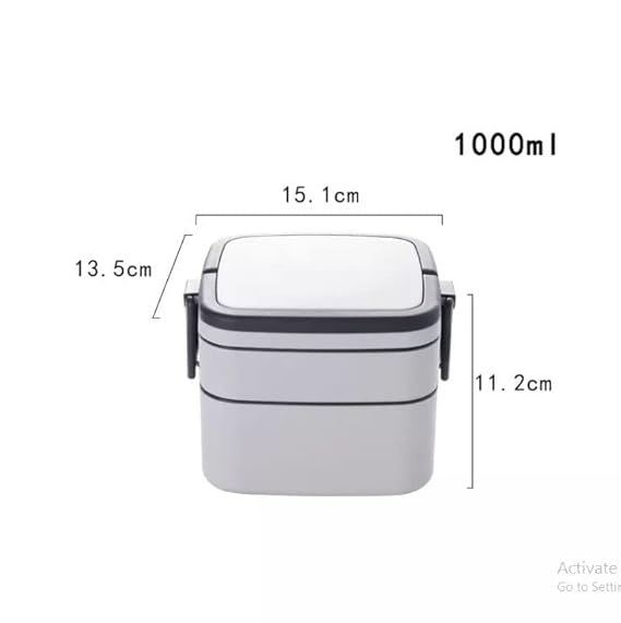 Airtight Lunch Box Set Compartment Tiffin with Handle & Push Lock | Plastic Tiffin Box for Travelling, School & Office Exclusive (BLUE)