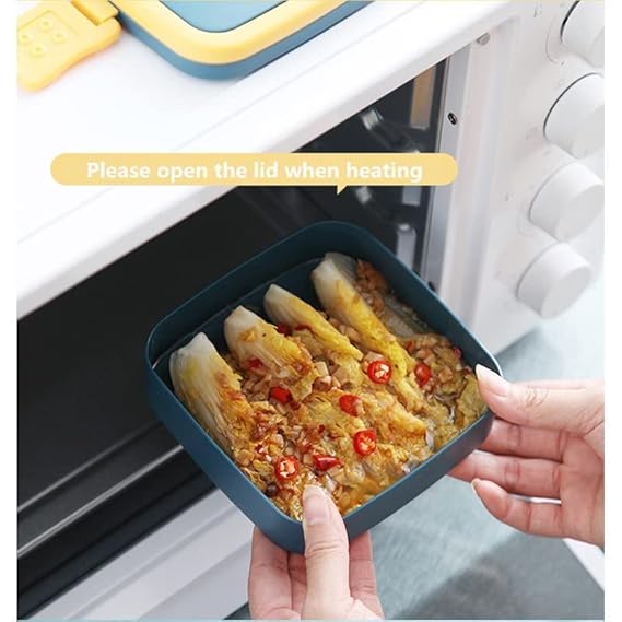 Airtight Lunch Box Set Compartment Tiffin with Handle & Push Lock | Plastic Tiffin Box for Travelling, School & Office Exclusive (BLUE)