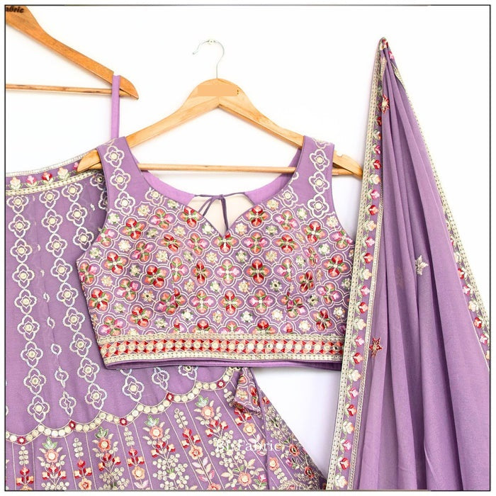 Light Purple color Sequence Embroidery work Designer Lehenga Choli for Wedding Function