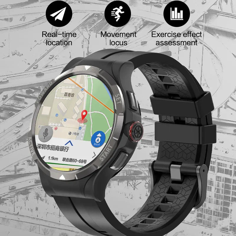2G 3G 4G Smart Watches internet e-sim Smart Watch Men 4G 128G 1.43" Screen Android 9 GPS wifi 120° Rotary Camera Smartwatch