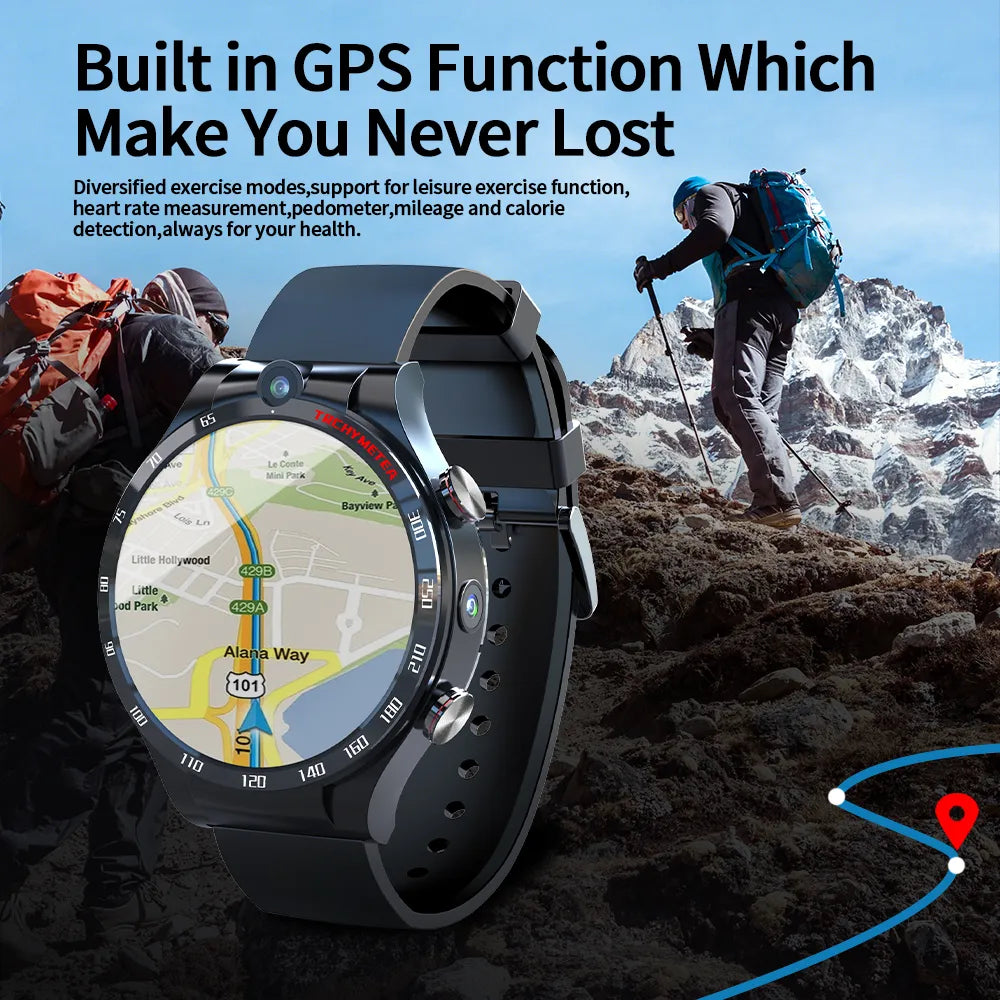 new update Android 10.7 Smart Watches 4G wifi gps Smart Watch Men 128GB ROM Dual Camera Korean language Smartwatch with face id recognition