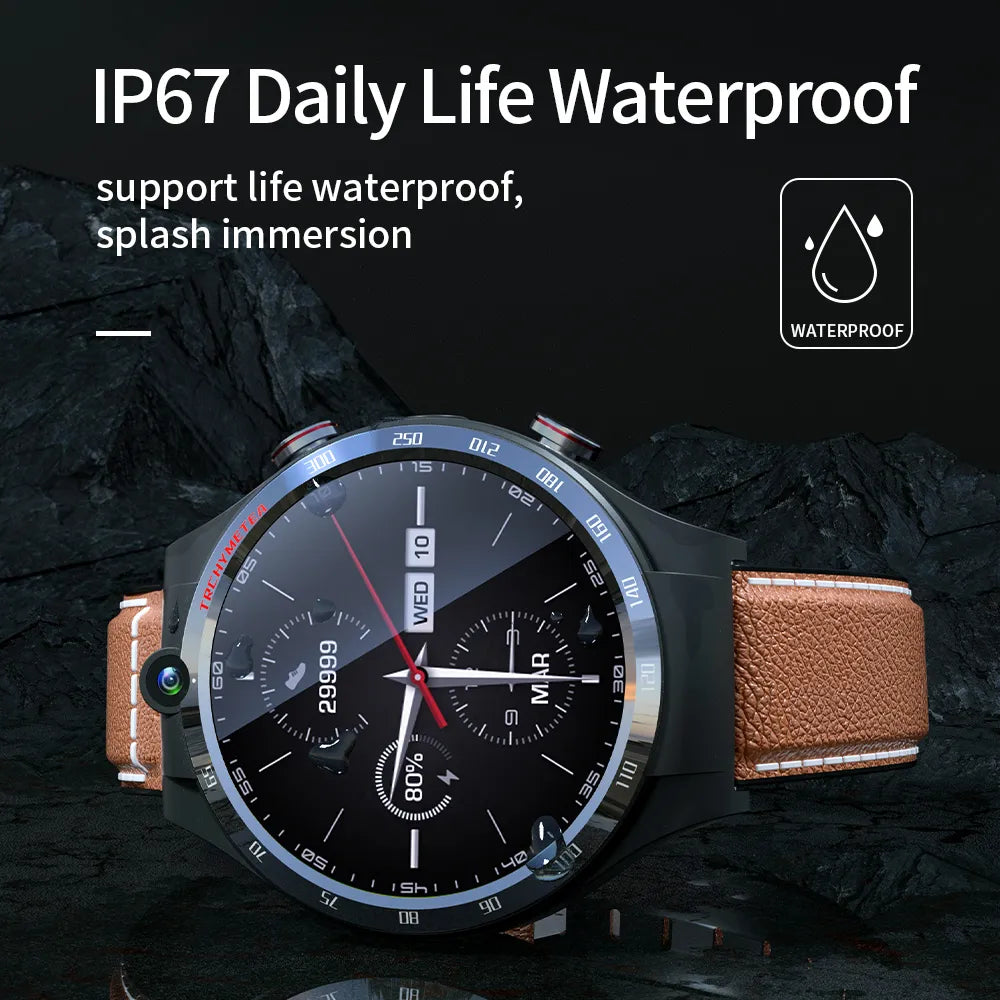 new update Android 10.7 Smart Watches 4G wifi gps Smart Watch Men 128GB ROM Dual Camera Korean language Smartwatch with face id recognition