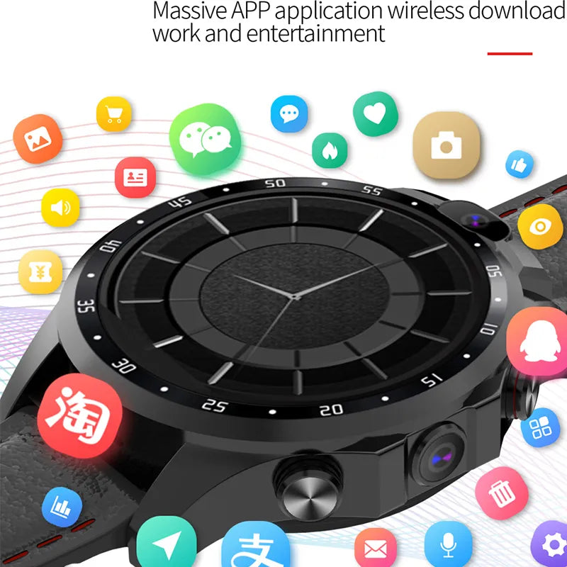 Smartwatch 4G netcom heart rate monitor Android 7.1 HD dual camera 1.6 inch IPS big screen message reminder GPS Smart watch