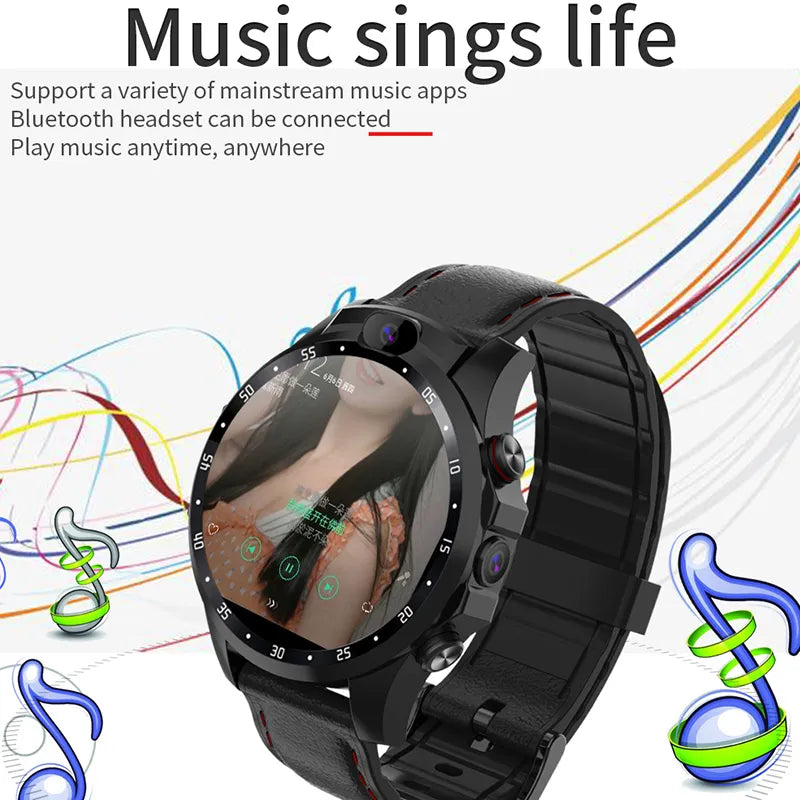 Smartwatch 4G netcom heart rate monitor Android 7.1 HD dual camera 1.6 inch IPS big screen message reminder GPS Smart watch