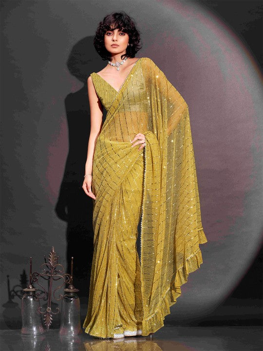 Embellished Sequinned Ready to Wear Saree