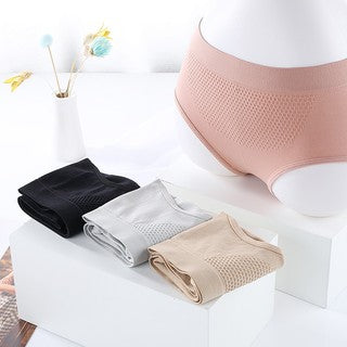 3D Honeycomb Seamless Pure Colour Stretch Panty | HIGH-WAISTED TUCK Pants (Pack of 6)