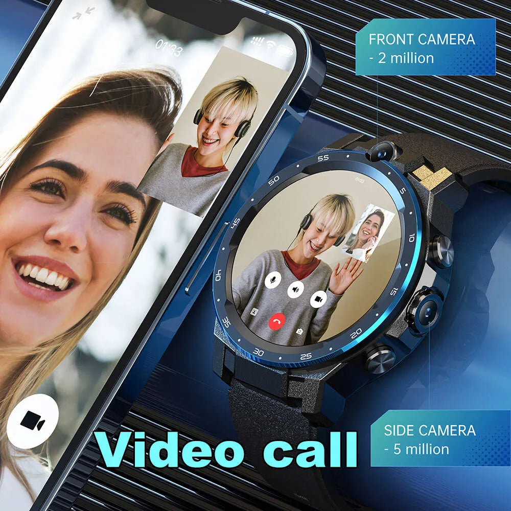 6GB+128GB dual chip dual system 4G SIM card call WIFI global positioning system tracker dual camera video call smartwatch phone
