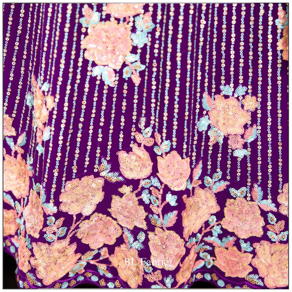 Rosy Purple color Sequence Embroidery work Designer Lehenga Choli for Wedding Function