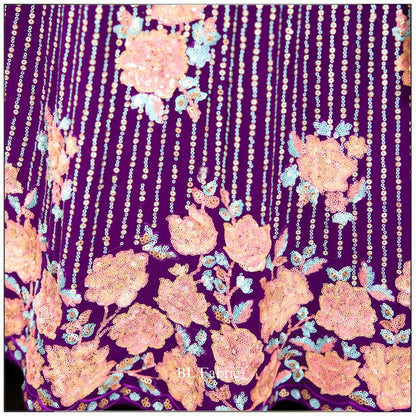 Rosy Purple color Sequence Embroidery work Designer Lehenga Choli for Wedding Function