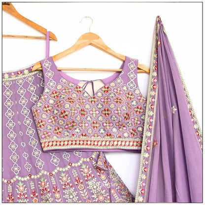 Light Purple color Sequence Embroidery work Designer Lehenga Choli for Wedding Function