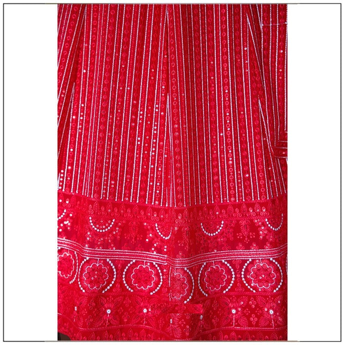 Red color Real Mirror Embroidery work Designer Lehenga Choli for Wedding Function