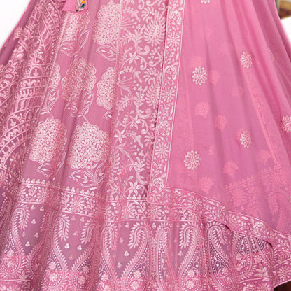 Light Pink color Real Mirror & Embroidery & Sequence work Designer Lehenga Choli for Wedding Function