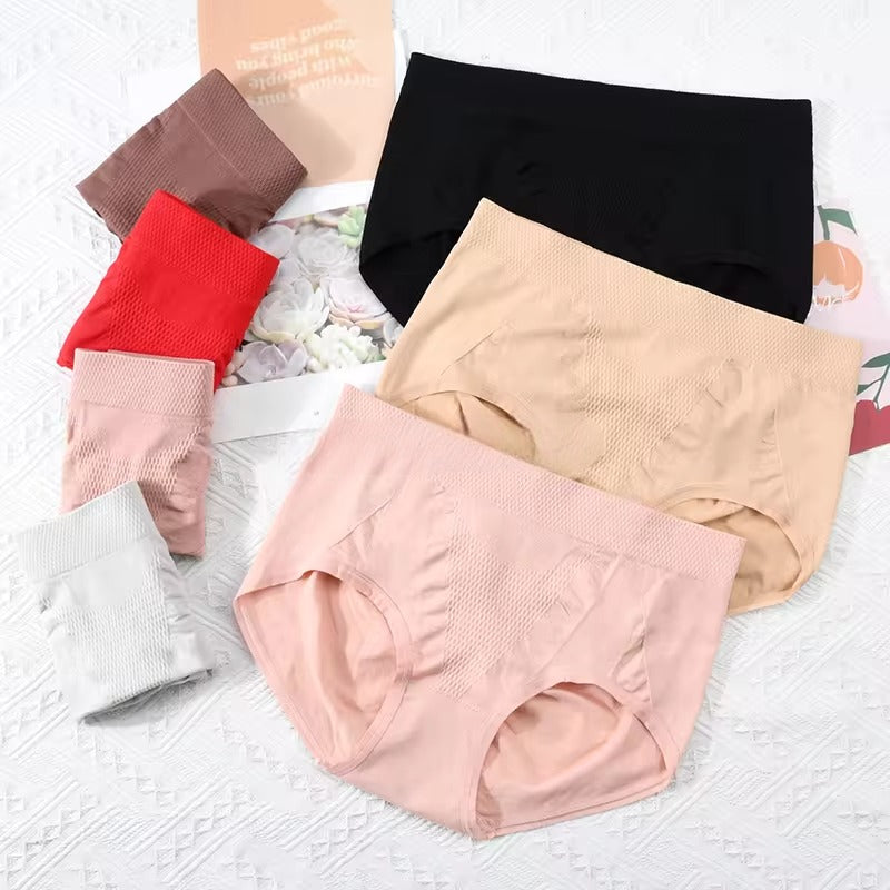 Womens Mid-Waist Briefs Breathable Cotton Panties (Pack of 6)