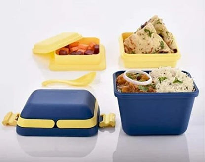 Combo Airtight Lunch Box Set  Compartment Tiffin with Handle & Push Lock | Plastic Tiffin Box for Travelling, School Kids & Office Exclusive Pack of 2)