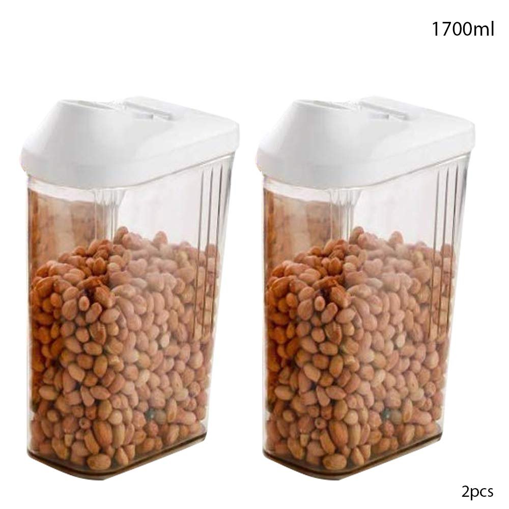 Pack of 6 Dispenser Easy Flow Storage Jar 750 ml 6 Pcs Set, Idle for Kitchen Storage Box Lid Food Rice Pasta Container