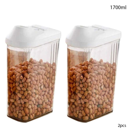 Pack of 6 Dispenser Easy Flow Storage Jar 750 ml 6 Pcs Set, Idle for Kitchen Storage Box Lid Food Rice Pasta Container