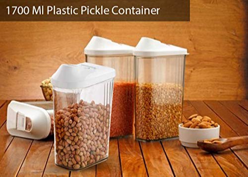 Pack of 6 Dispenser Easy Flow Storage Jar 750 ml 6 Pcs Set, Idle for Kitchen Storage Box Lid Food Rice Pasta Container