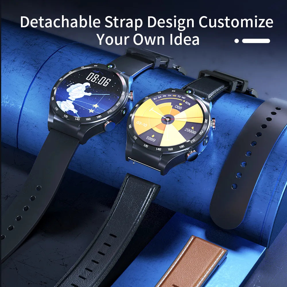 2022 android 4g sim listen music smart watch Smart Watches Men Wifi 128GB Dual Camera Waterproof mp3 mp4 Smartwatch connect bluetooth headset