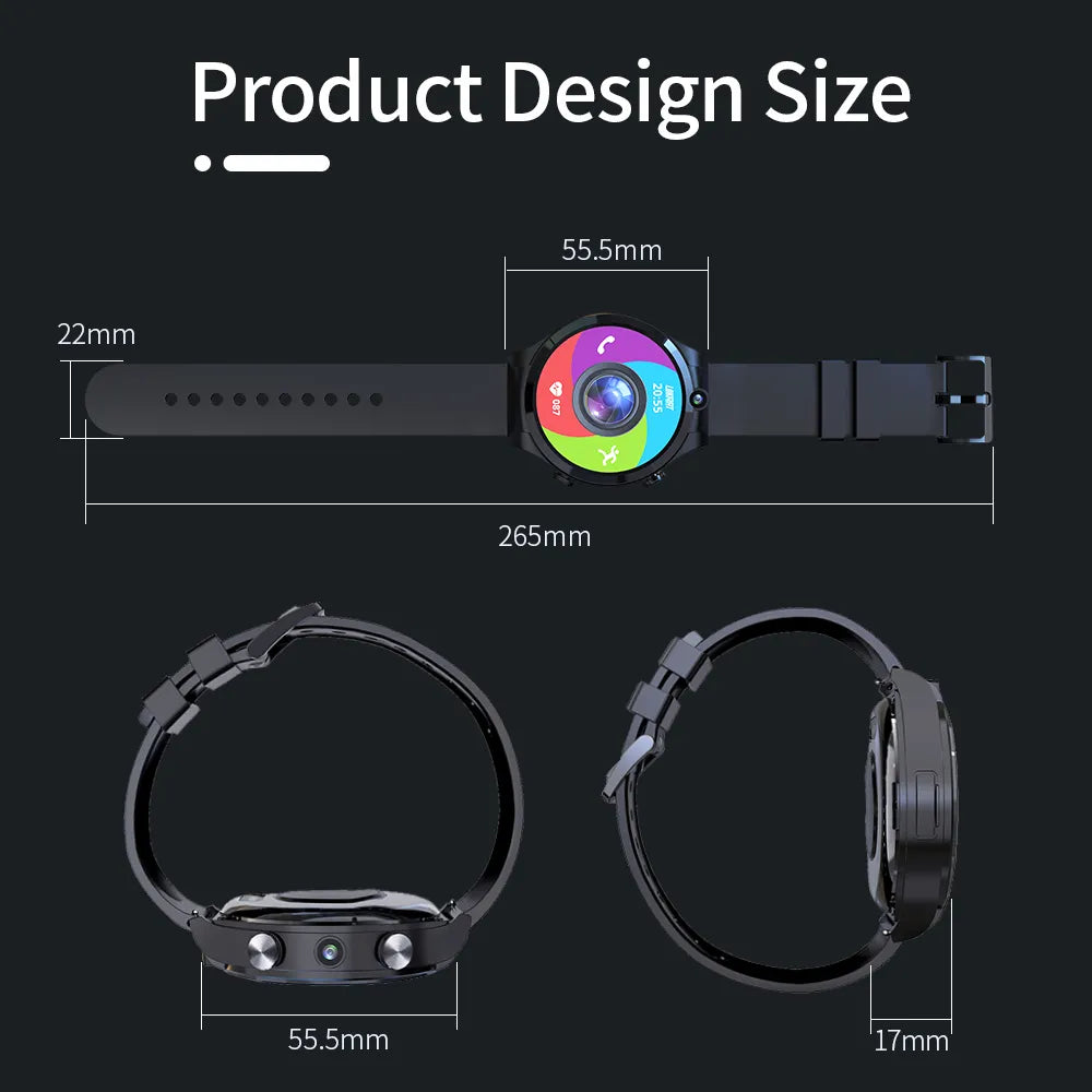 2022 android 4g sim listen music smart watch Smart Watches Men Wifi 128GB Dual Camera Waterproof mp3 mp4 Smartwatch connect bluetooth headset