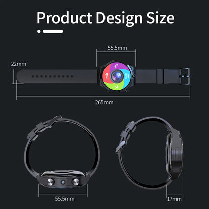 2022 android 4g sim listen music smart watch Smart Watches Men Wifi 128GB Dual Camera Waterproof mp3 mp4 Smartwatch connect bluetooth headset