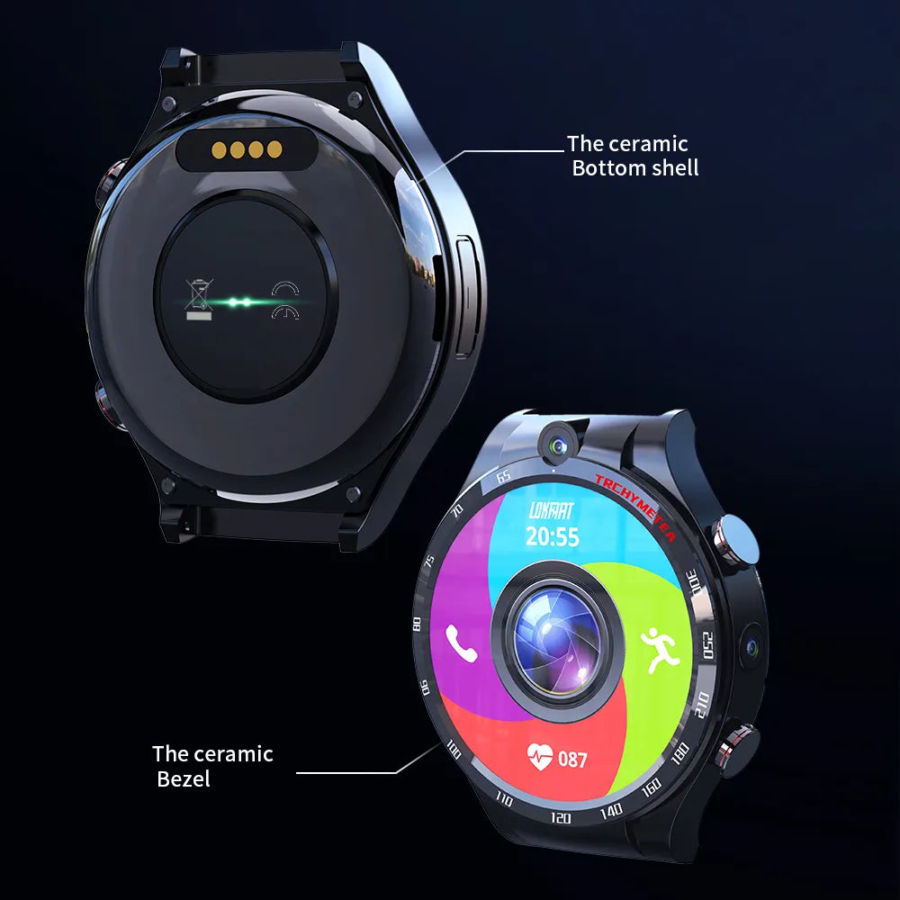 PTR Factory Price phone Watches Waterproof Smart Dual Camera Full Round Touch Smartwatches Men 4G 128G GPS Watch watches
