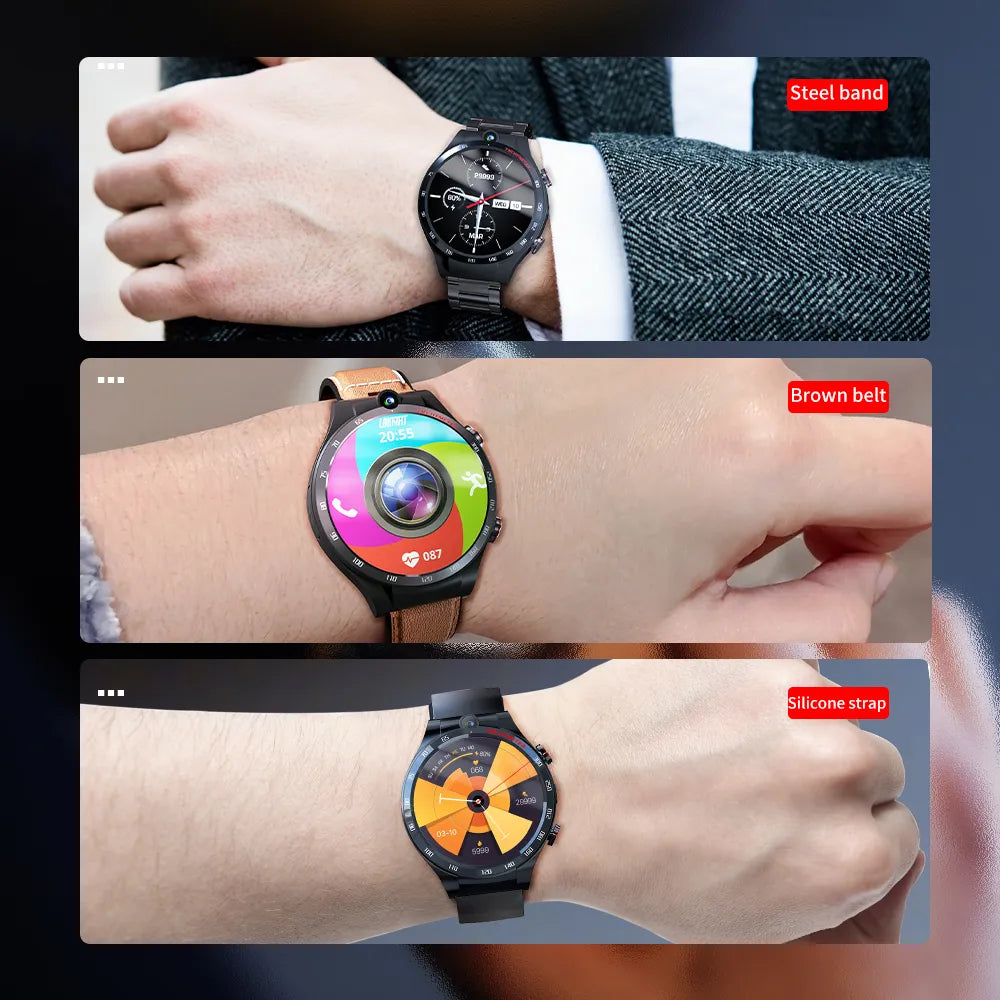 new update Android 10.7 Smart Watches 4G wifi gps Smart Watch Men 128GB ROM Dual Camera Korean language Smartwatch with face id recognition