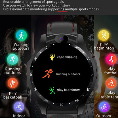 Smartwatch 4G netcom heart rate monitor Android 7.1 HD dual camera 1.6 inch IPS big screen message reminder GPS Smart watch