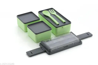 COMBO Leak Proof 3 Compartment Lunch Box for Office Men and Lunch Box for Kids, Microwave Safe Lunch Boxes, Reusable, Freezer Safe Food Containers with Spoon for Adults and Kids PP Food Grade Plastic (Pack Of 2) (Combo Offer)